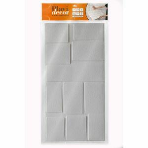 Adesivo de Parede 3D Viena 70x70cm Branco Plavitec