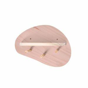 Prateleira Organic com Cabide 19,4x28,9x11,4cm Rosa Uatt Presentes