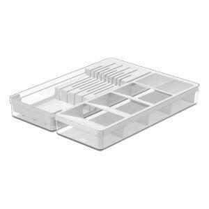 Organizador de Gaveta Clear Acrílico 37,5x30x5,6cm Branco Ou