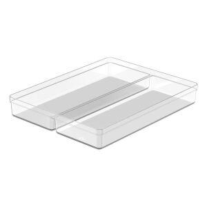 Organizador de Gaveta Clear 37,5x30x5,6cm Natural Ou