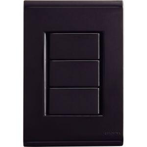 Conjunto Placa Cega Liz 4"x2" Grafite Escuro Tramontina