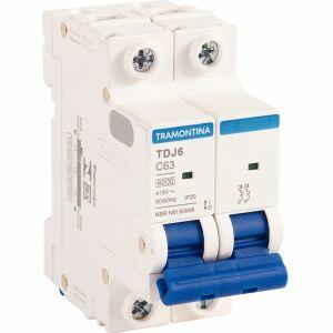 Disjuntor 63A TDJ6 Bipolar 6KA Branco Tramontina