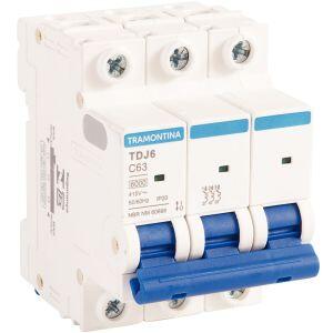 Disjuntor 63A TDJ6 Tripolar 6KA Branco Tramontina