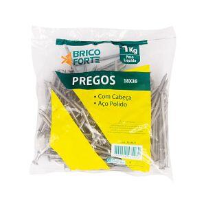 Prego com Cabeça Polido 1kg 18x36 Brico Forte Prego com Cabeça Polido 1kg 18x36 Brico Forte