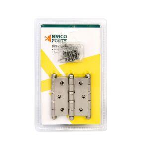 Dobradiça 3x2.1/2" Aço Escovado Com Anel Brico Forte