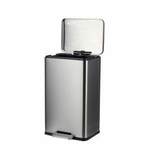 Lixeira com Pedal Terrazo 40 Litros Cinza Escovado 35,7x65,6cm Casa&Ideia