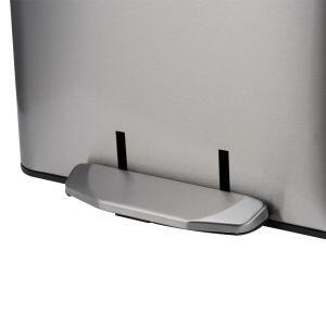 Lixeira com Pedal Terrazo 12 Litros Cinza Escovado 22,1x38,5cm Casa&Ideia