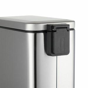 Lixeira com Pedal Slim 9L Cinza Escovado 17x35cm Casa&Ideia