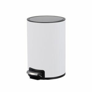 Lixeira Agatha com Pedal 8L 25x30cm Branco Fosco Casa&Ideia