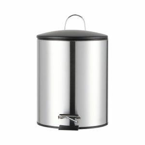 Lixeira com Pedal 12 Litros Nero Preto Inox Escovado 30x39cm Casa&Ideia