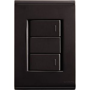 Conjunto Interruptor 2 Seções 10a Liz Grafite Escuro 250v Tramontina