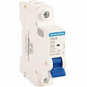 Mini Disjuntor 63a Tdj6-1c63 1p 6ka Branco Tramontina Mini Disjuntor 63a Tdj6-1c63 1p 6ka Branco Tramontina