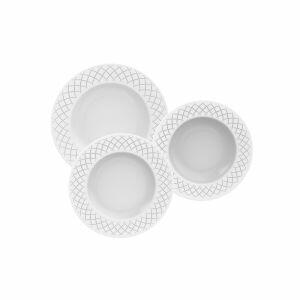 Jogo de Pratos Ingrid Porcelana 12 Peças Branco Tramontina Jogo de Pratos Ingrid Porcelana 12 Peças Branco Tramontina