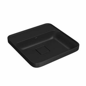 Cuba para Banheiro de Sobrepor Louça com Mesa Slim Ebano Fosco Quadrada 40cm Deca Cuba para Banheiro de Sobrepor Louça com Mesa Slim Ebano Fosco Quadrada 40cm Deca