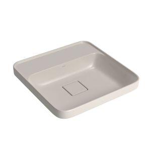 Cuba para Banheiro de Sobrepor Louça com Mesa Slim Bege Acetinado Quadrada 40cm Deca Cuba para Banheiro de Sobrepor Louça com Mesa Slim Bege Acetinado Quadrada 40cm Deca