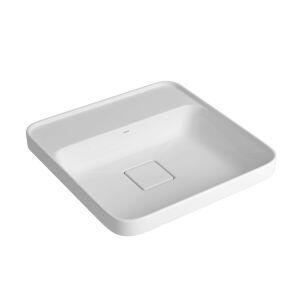 Cuba para Banheiro de Sobrepor Louça com Mesa Slim Branco Quadrada 40cm Deca Cuba para Banheiro de Sobrepor Louça com Mesa Slim Branco Quadrada 40cm Deca
