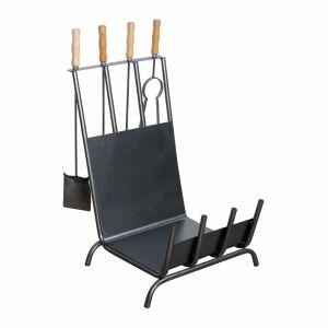 Caixa Porta Lenha Com Kit Limpeza Preto Metal Guindani Fogões Caixa Porta Lenha Com Kit Limpeza Preto Metal Guindani Fogões