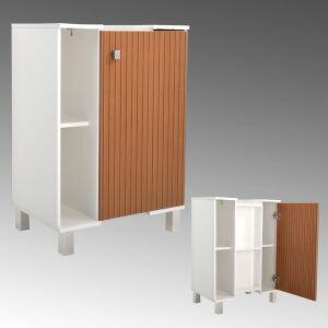 Gabinete para Banheiro MDP Athenas Branco/Canela Móveis Sander