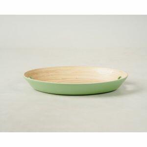 Bandeja Bambu 30x40x5 Mekate Com AlÇa Verde Fosco Oval Casa&ideia Bandeja Bambu 30x40x5 Mekate Com AlÇa Verde Fosco Oval Casa&ideia