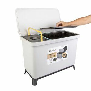 Lixeira Com Tampa 10l Dion Cinza Casa&ideia