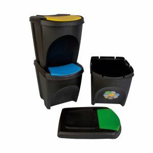 Kit 3 Lixeiras Com Tampa 25l Andel Antracita Casa&ideia