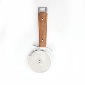 Cortador de Pizza Com Cabo de Acacia Fosco Madeira Inox Casa&ideia