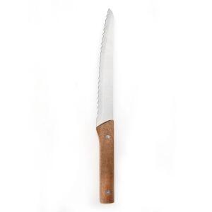 Faca de Cozinha Com Cabo de Madeira Acacia Fosco Inox 34cm Casa&ideia