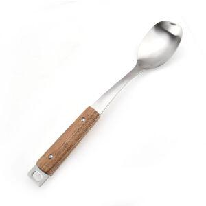 Colher para Cozinha Com Cabo de Acacia Fosco Madeira Inox Casa&ideia