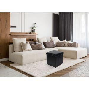 Puff Organizador Dobrável 38x38cm Isis Preto Diagonal
