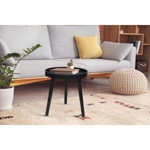 Mesa Lateral Luna 38x40cm Redondo Preto Diagonal