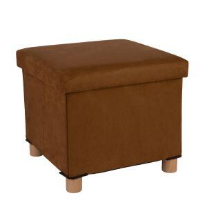 Puff Organizador com Pés 38x38cm Comfy Marrom Diagonal