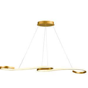 Pendente Metalico 3000k 30w Milão Ouro Escovado Bivolt Taschibra