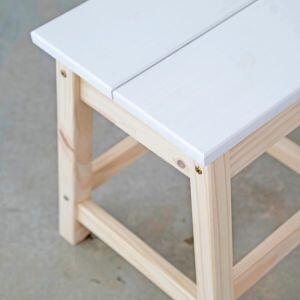 Banqueta Baixa Branco 45x45x45cm Cubo Marcenaria
