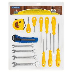 Kit Ferramentas 14 com Peças 43409/113 Amarelo Azul Tramontina