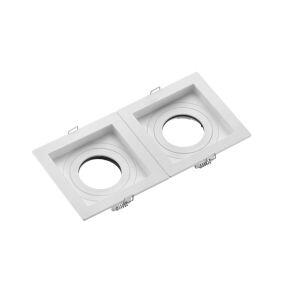 Spot Embutir Quadrado Recuado Branco 2 Lâmpadas E27 Ar70 Gu10 Vitralux