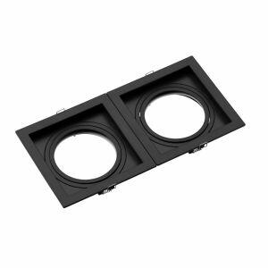 Spot Embutir Quadrado Preto 2 Lâmpada Par30 Play Bivolt Vitralux