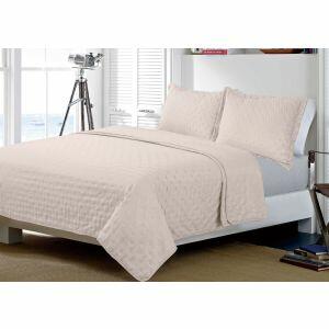 Jogo de Colcha Queen 260x240cm Dreams Bege Retangular Diagonal