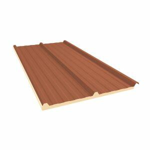 Telha Termica 1,00X5,65mx20mm Aço Terracota e Branco Neve Kingspan