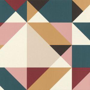 Papel Parede Geométrico Colorido Rosa 0,53x10m Diagonal