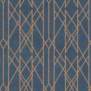 Papel Parede Geométrico Azul Amarelo 0,53x10m Diagonal