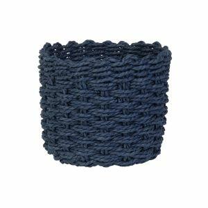 Cesta Decorativa 15cm Aurora Azul Marinho Diagonal