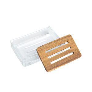 Saboneteira Ayana 14x9,5cm Vidro Transparente Retangular Casa&ideia