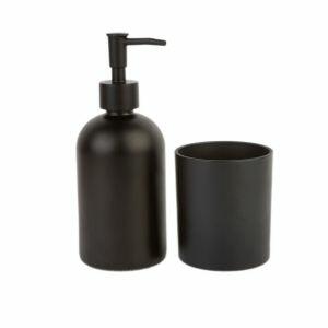 Kit para Banheiro 2 Peças Vidro Fosco Preto Casa&ideia