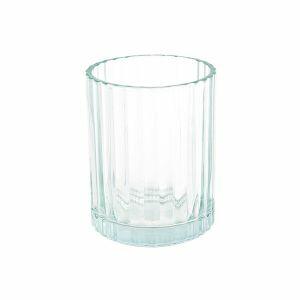 Porta Escova Dente Texturik Vidro 320ml Transparente Casa&ideia
