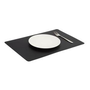 Jogo Americano Couro Sintético 30x45cm Preto Retangular Casa&ideia