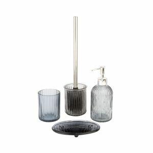 Escova Sanitária Vidro 8,8x36,5cm Fume Casa&ideia Escova Sanitária Vidro 8,8x36,5cm Fume Casa&ideia