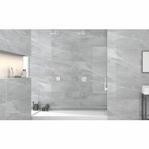 Piso Cerâmico Pr40261 Cinza Claro Retificado Polido 40x75 Ilhabella