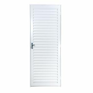 Porta de Abrir Alumínio 2,15M X 84CM R6,5 Laminada Standart Esquerda Branca CRV