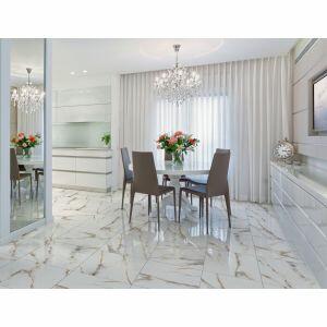 Porcelanato Carrara Luxor Retificado Brilhante 61x61 Carrara Realce