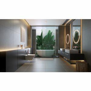 Porcelanato Chroma Cinza Grafite  Retificado Acetinado 76x76 Dora